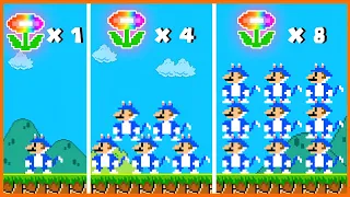 Mario Wonder But Flower Rainbow Makes Cat Mario CLONE Himself || Game Animation