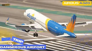 Very FAST BIG Airplane Landing!! Allegiant Air Airbus A320 Landing at Los Angeles Airport