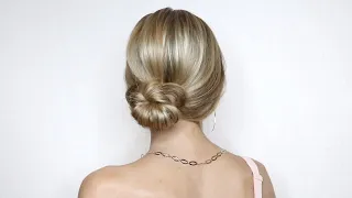 КРАСИВЫЙ И БЫСТРЫЙ НИЗКИЙ ПУЧОК НА ЛЮБОЙ СЛУЧАЙ, ОЧЕНЬ ЛЕГКО ПОВТОРИТЬ | EASY UPDO FOR MEDIUM HAIR