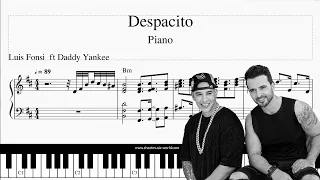Luis Fonsi - Despacito ft. Daddy Yankee - Music Score Piano - Despacito Sheet Piano - Partion Piano