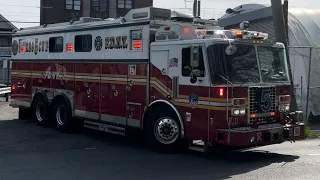 **Q2B + HORN** FDNY Engine 160 & Rescue 5 “Blue Thunder” Respond to a reported house fire.