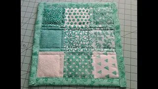 Mini Aqua Quilt | Mug Rug | Beginner Quilting | Beginner Sewing