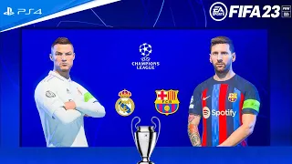 FIFA 23 - Barcelona vs Real Madrid ft. Messi, Ronaldo | UCL Final Match | PS4 Slim  [ 1080P 60 fps ]