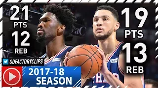 Ben Simmons & Joel Embiid Full Highlights vs Hawks (2017.11.01) - 40 Pts, 25 Reb, DUNKFEST!