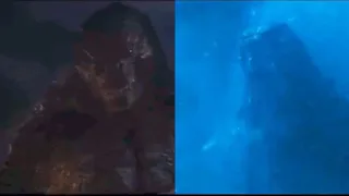 Godzilla 2014 and 2019 - side by side first appearances