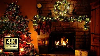 Christmas Music and Fireplace🎄🔥 | 4K | 3 Hours of Christmas Songs