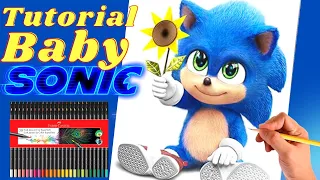 How to Draw SONIC Realistic easy | SONIC THE HEDGEHOG | how to Draw baby Sonic | unharm sonic