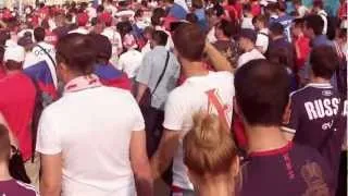 ★ Euro 2012 ★ Russia fans march through Warsaw- Россия Россия Россия!