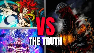 Burning Godzilla vs MUI Goku & SSJ4 Gogeta- Who would ACTUALLY Win?