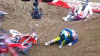 Cooper Webb & Chase sexton Big CRASH @ Detroit supercross 2022