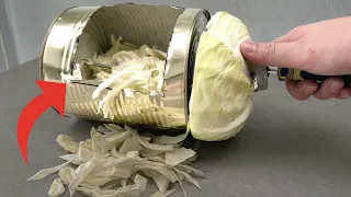 🔥 Now I never throw away an aluminum can! A mountain of shredded cabbage in a second!