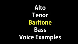 Alto Tenor Baritone Bass Vocals