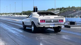 09172023 - 1970 Mach 1 460 SBF Mustang at New England Dragway  - pass 2 Left Side