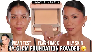 *new* NATASHA DENONA HY-GLAM FOUNDATON POWDER  REVIEW + 12HR WEAR TEST *oily skin*|MagdalineJanet