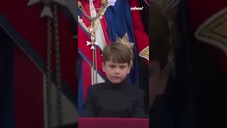 Prince Louis' adorable wave on Buckingham Palace balcony | #shorts #yahooaustralia