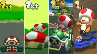 Evolution of 1st Place in Mario Kart Games with Toad / 1992-2022