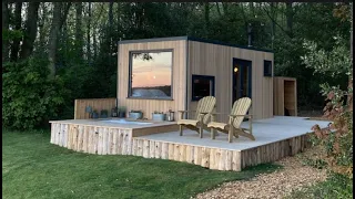 Stunning New Luxury Remote Cabin + Outdoor Bath! #shorts