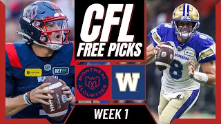 ALOUETTES vs BLUE BOMBERS CFL Picks and Predictions (Week 1) | CFL Free Picks Today