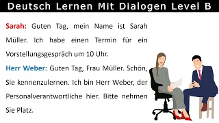 B1-B2 Deutsch lernen mit Dialogen | Job Interview | Vorstellungsgespräch  No. 7