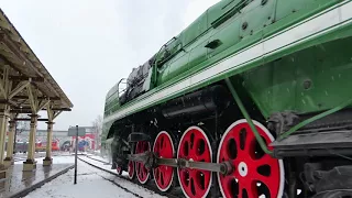 Soviet Steam Locomotive P36-0110 in Moscow Rail Road Museum. 01-2018, HD1080/50p