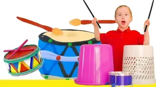 Musical Instruments Sounds for Kids – Kid plays DRUMS | MusicMakers Episode - From Baby Teacher