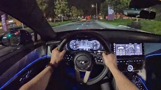 2023 Bentley Flying Spur Speed POV Night Drive (3D Audio)(ASMR)