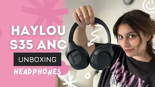 HAYLOU S35 ANC headphones Unboxing & aesthetics🎧| Распаковка и примерка наушников