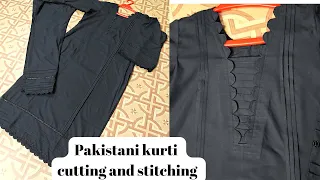 Designer kurti | Pakistani kurti cutting and stitching | latest neck design | sleeves design
