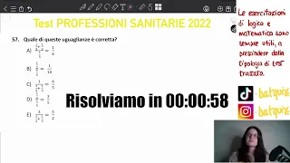 CORREZIONE TEST PROFESSIONI SANITARIE 2022!