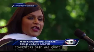 Mindy Kaling delivers Dartmouth College graduation address