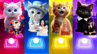 Cute Cats Songs | Wednesday Bloody Mary | Shakira Waka Waka | Jisoo Flower | Pomni TADC