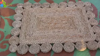 AMAZING DOORMAT OUT OF Jute Rope || Make at Home | #rug #carpet#mat#Diy