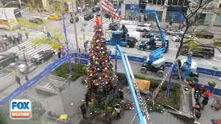 Fox News Rebuilds Christmas Tree After Fire