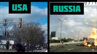 How people react to an accident in the USA and Russia