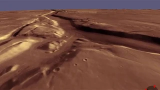 Mars flythrough: Hellas crater, Dao Vallis