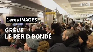 Retraites: Gare du Nord à Paris, les quais du RER D bondés bien avant l'heure de pointe | AFP Images