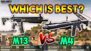 Call of Duty Mobile : New M13 vs M4 | part -1 | (which is best gun?) | AssaultRifle #20 comparison |