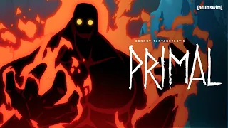 Genndy Tartakovsky's Primal | S2E7 Sneak Peek: On The Hunt For Spear, Fang and Mira | adult swim