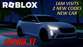 CADILLAC CT5 BLACK WING (NEW CAR!), 16 MILLION VISITS & 2 NEW CODES - ROBLOX (EMPIRE VI)