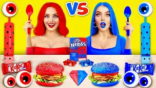 Desafio Alimentar: Vermelho VS Azul | Mukbang Mágico Com Apenas 1 Cor por 24 Horas by RATATA BOOM