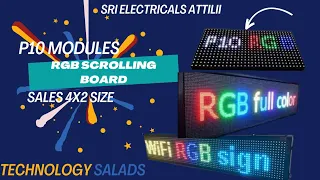 P10 RGB 4X2 LED SCROLLING DISPLAY ||P10 MULTI COLOUR LED BOARD WITH LOW COST|| 4ftx1ft RGB LED BOARD