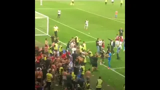 football fight nice vs marseille fans attacking players