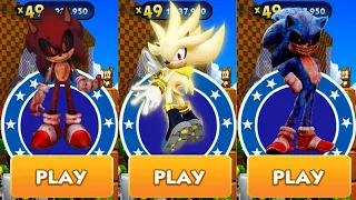 Sonic Dash - Red Sonic.EXE vs Super Silver vs Sonic.EXE defeat All Bosses Zazz Eggman All Characters