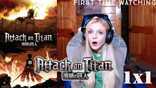 Attack On Titan 1X1 REACTION!! "To You, in 2000 Years: The Fall of Shiganshina, Part 1"| FIRST WATCH