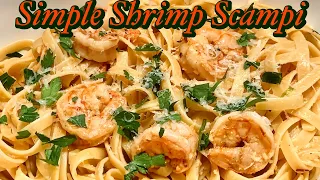 Quick and Easy Shrimp Scampi over Fettuccine