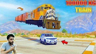 Dropping 10000 KG Heavy Train On Indian Car GTA 5