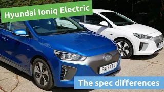 Hyundai Ioniq Electric 28kWh differences between Premium & Premium SE specs