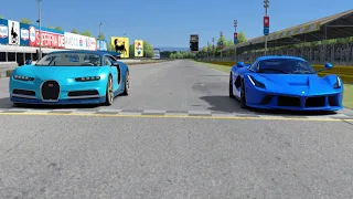 Bugatti Chiron vs Ferrari LaFerrari Blue at Monza Full Course