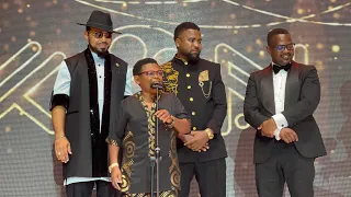 Ramsey Nouah Hands Over African Ikon Award To Nigerian Star Osita lheme & Nancy Isime