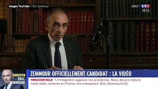 ZEMMOUR OFFICIELLEMENT CANDIDAT : LA VIDÉO